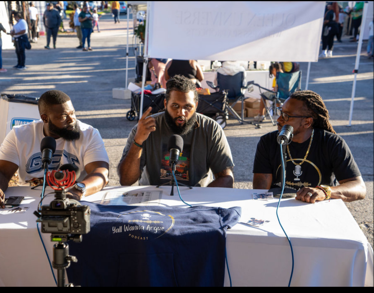 Recording a live podcast at the market